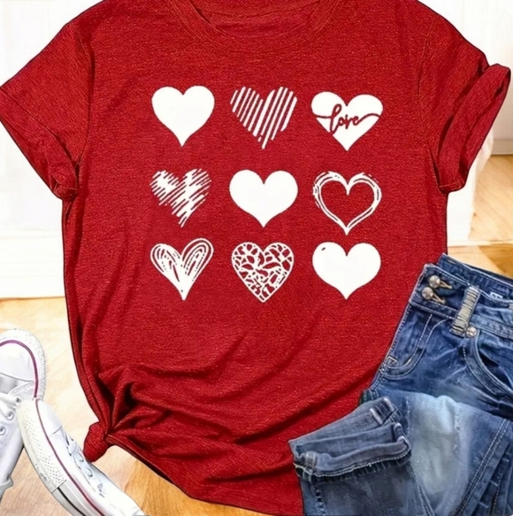 New!  Soft Red Women's Heart Tee  short sleeves  sz Xlarge - Picture 6 of 6
